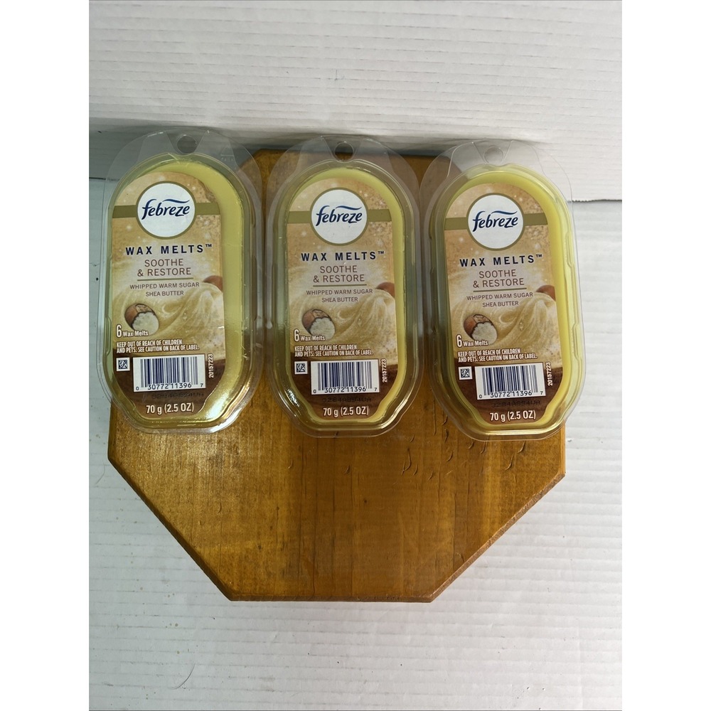 3x febreze whipped warm sugar and shea butter wax melts